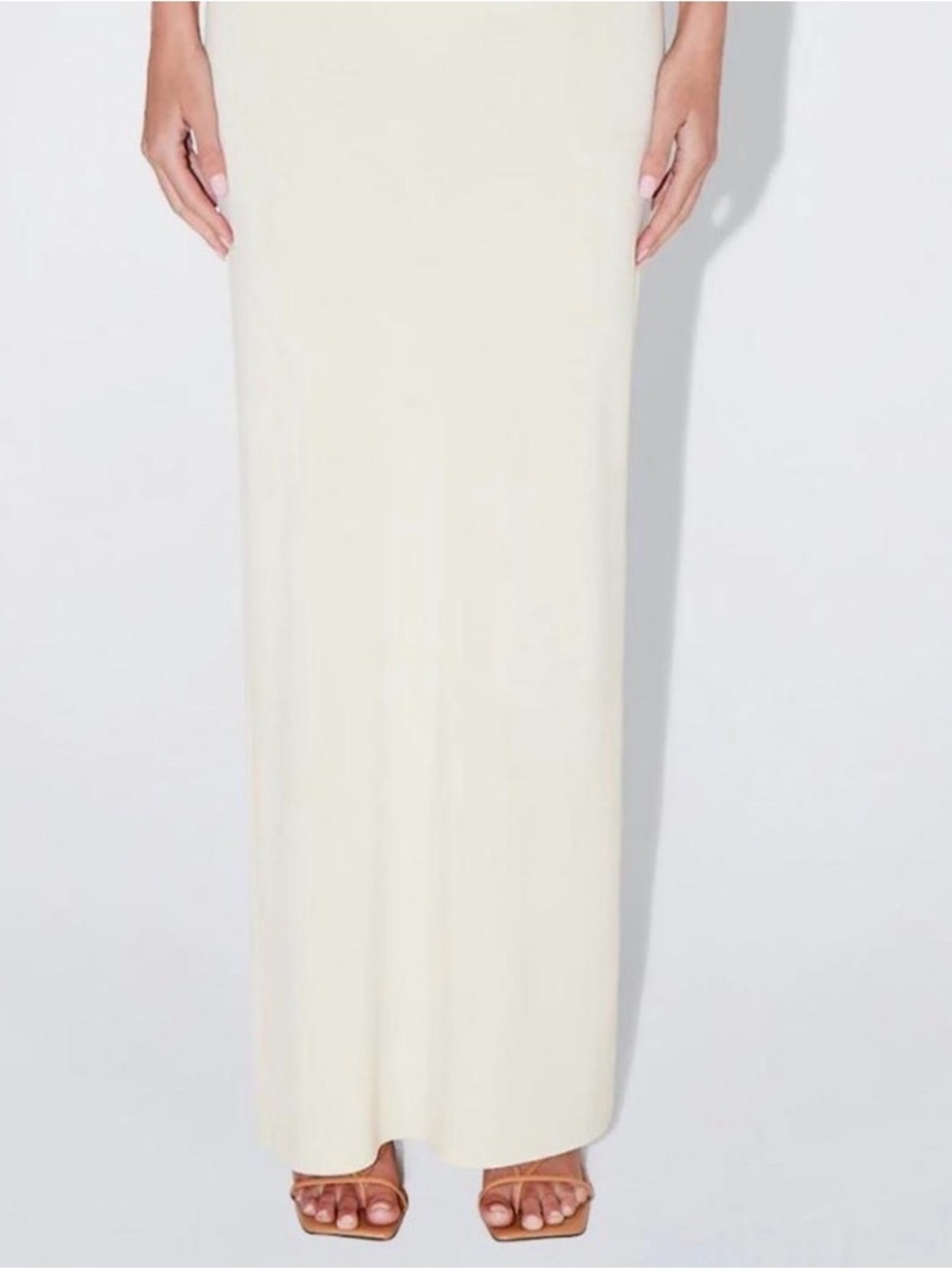 Free People Ribbed Slit Hem Maxi Skirt